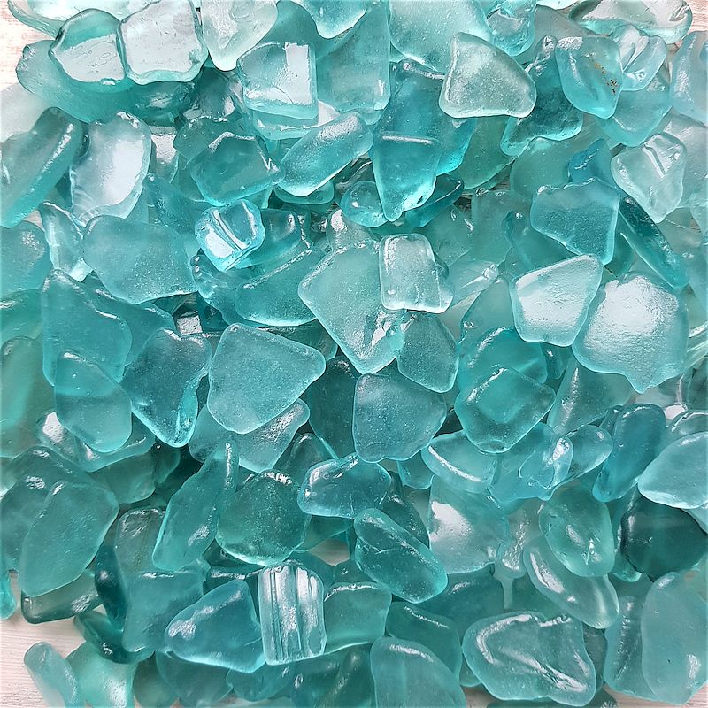 Aqua sea glass Authentic beach glass Mixed size