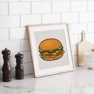 burger cross stitch pattern