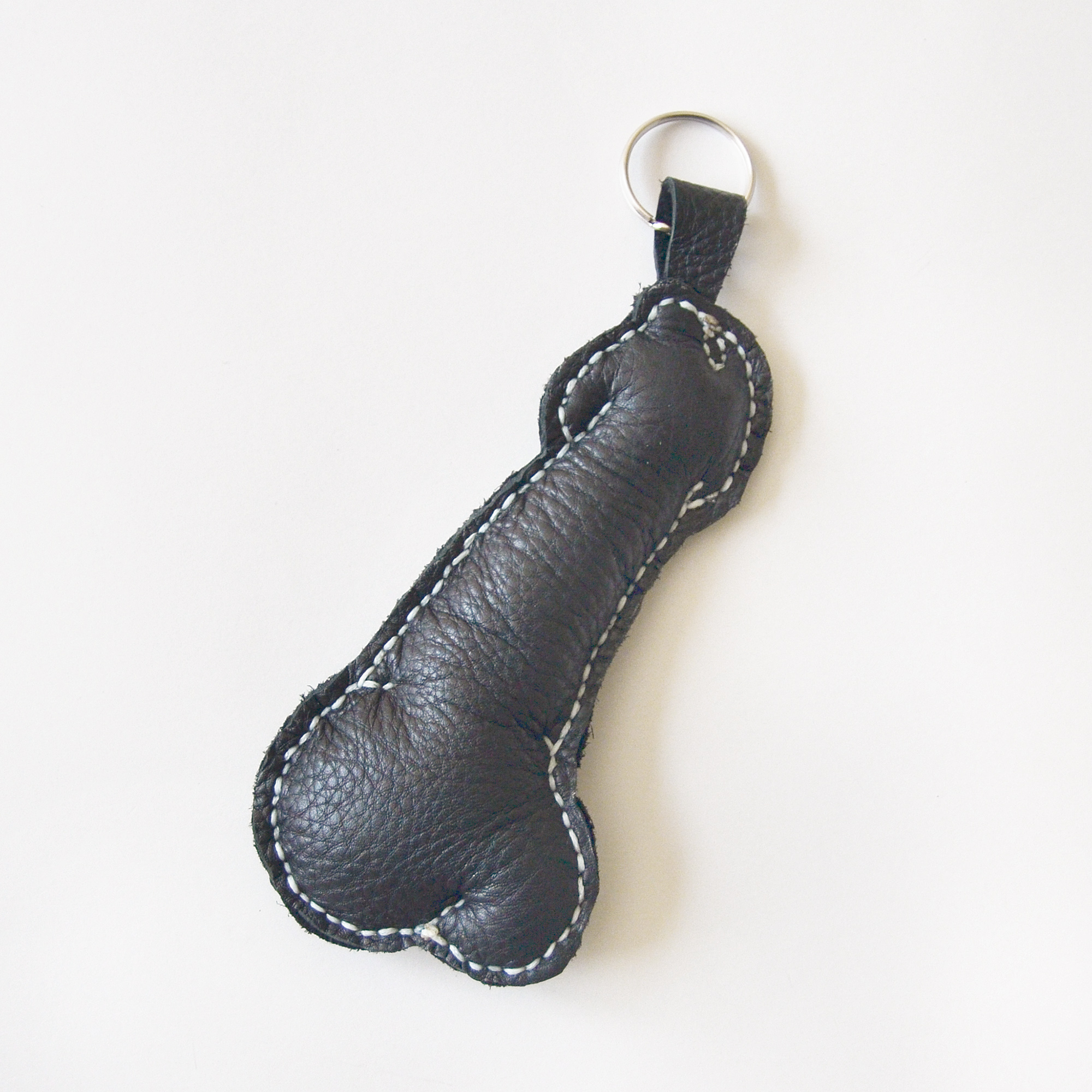 Penis keychain face Leather black dick keyholder, gift box