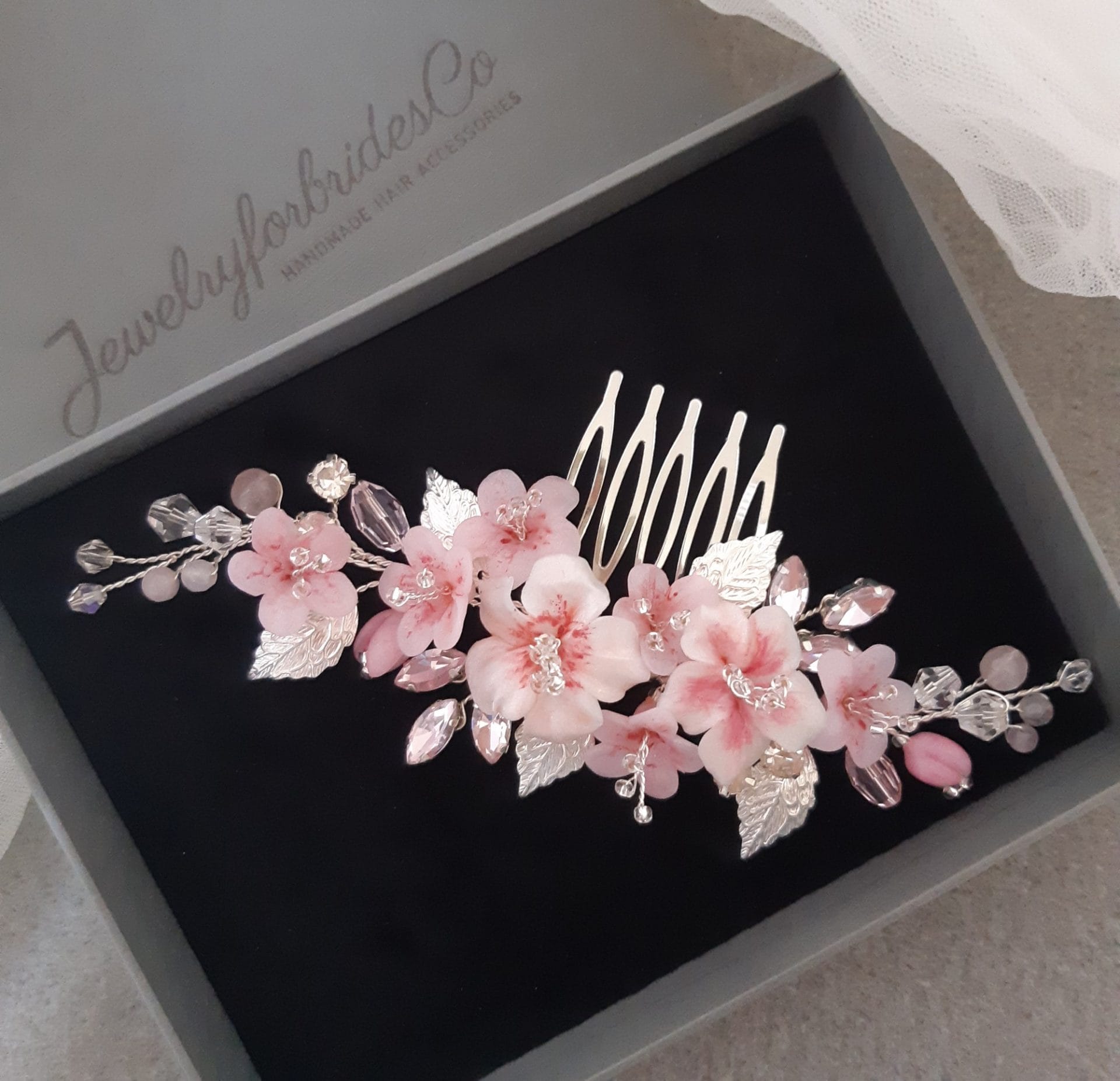 Cherry blossom hair comb Pink sakura hair accessories