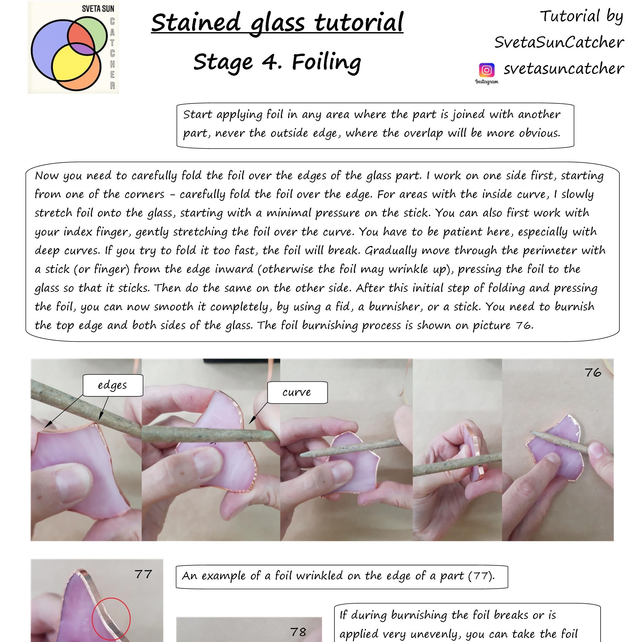Stained Glass PDF Tutorial, Suncatcher For Beginners, eBook 4 Stained glass tutorial