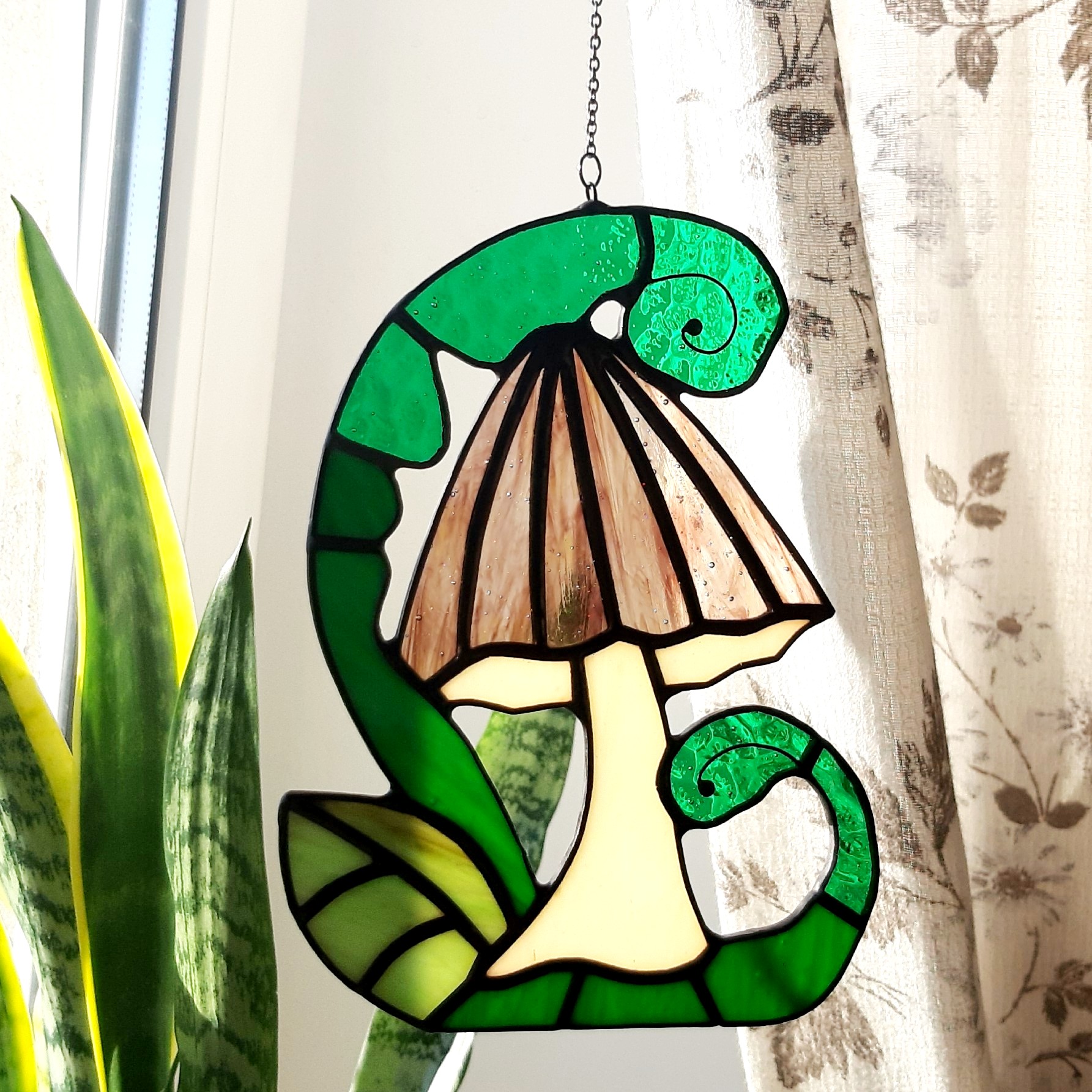 Stained Glass Pattern, Forest Mushroom Suncatcher 5 Stained glass forest mushroom