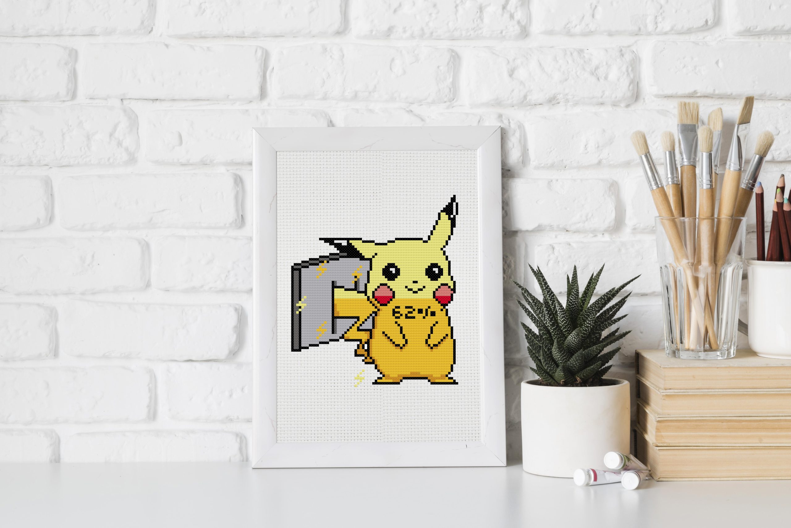 Pikachu cross stitch