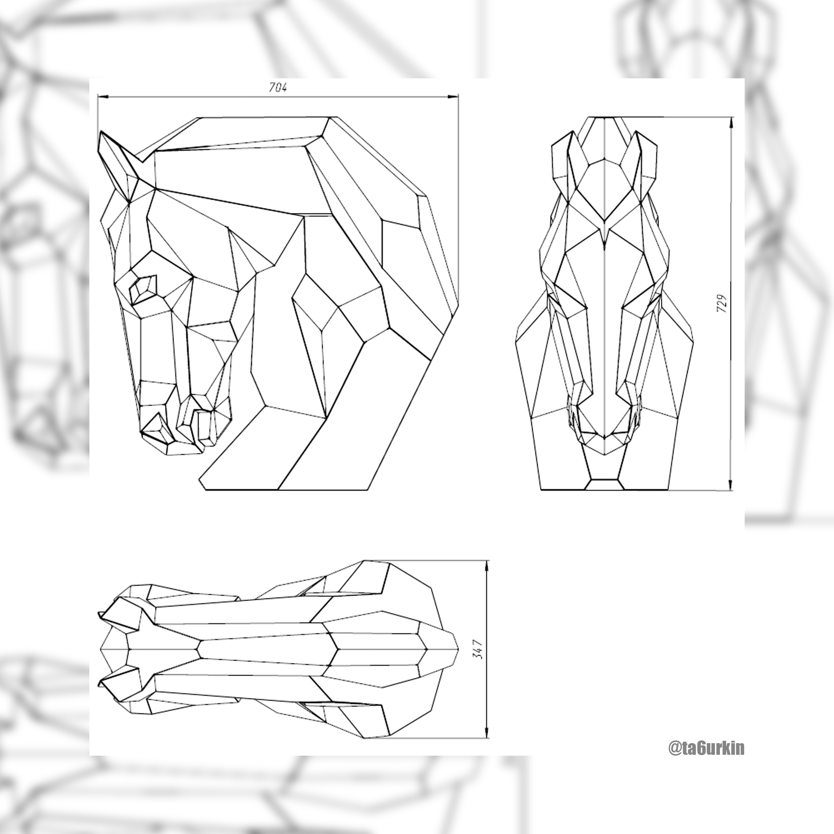 Welding Project Plans Drawings Chess Horse (DXF, PDF) 8 Welding Project Plans Drawings Chess Horse (DXF, PDF) - Image 8