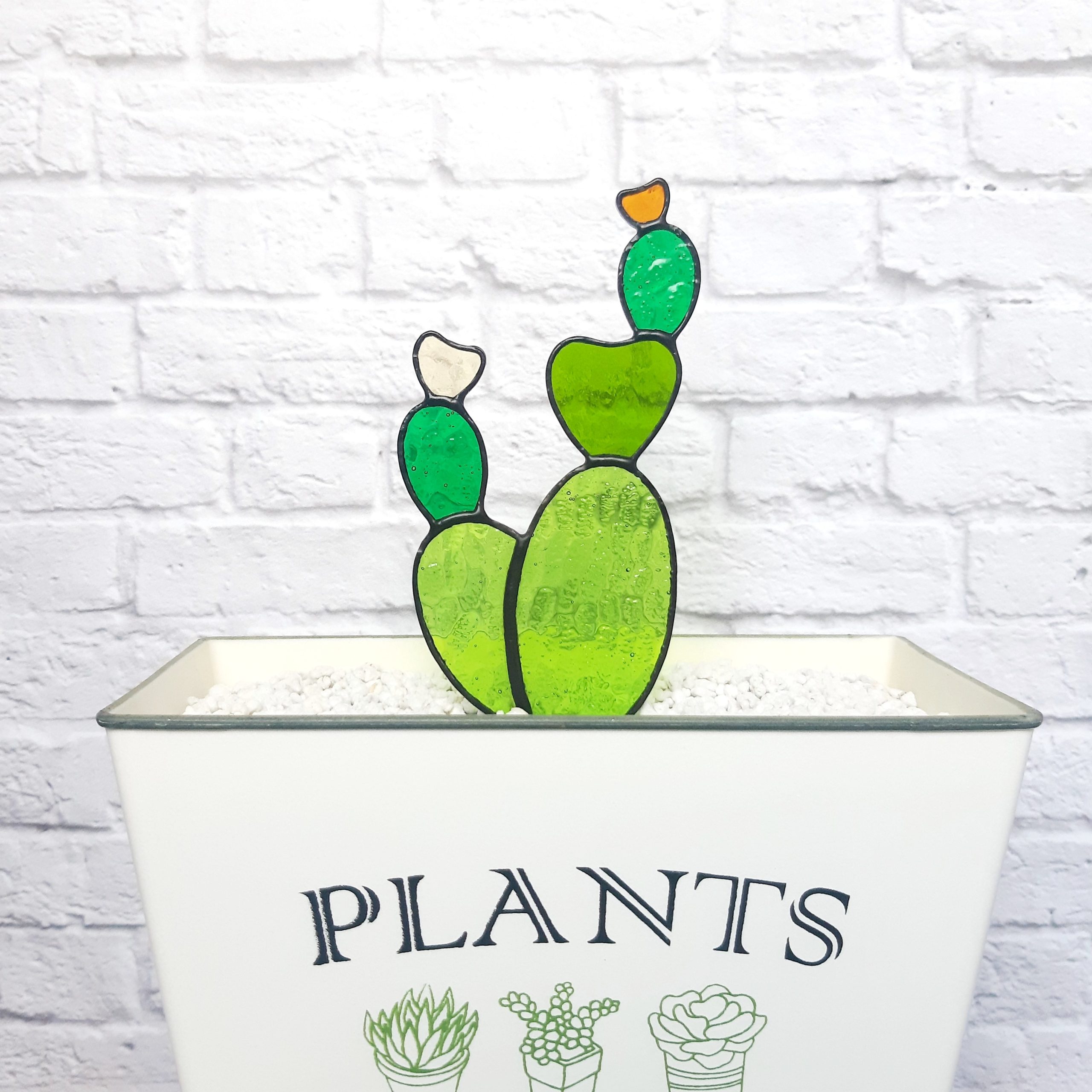 On sale Stained Glass Cactus-Prickly Pear