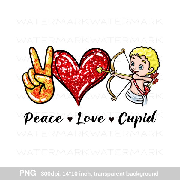 Peace, Love, Cupid / png digital files / art design