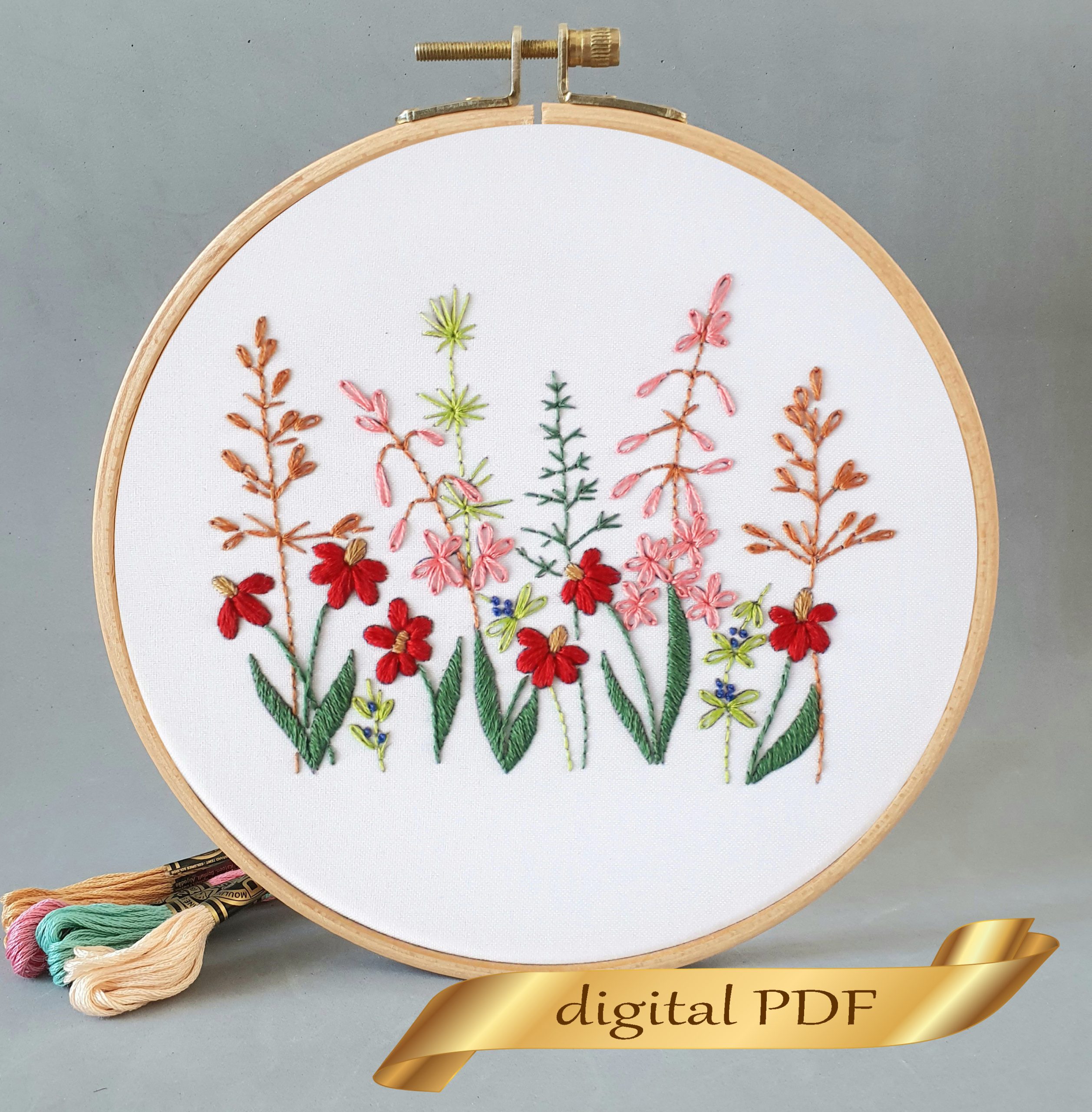 Handmade Hand Embroidery Kit Flowers Pattern DIY Embroidery Fun