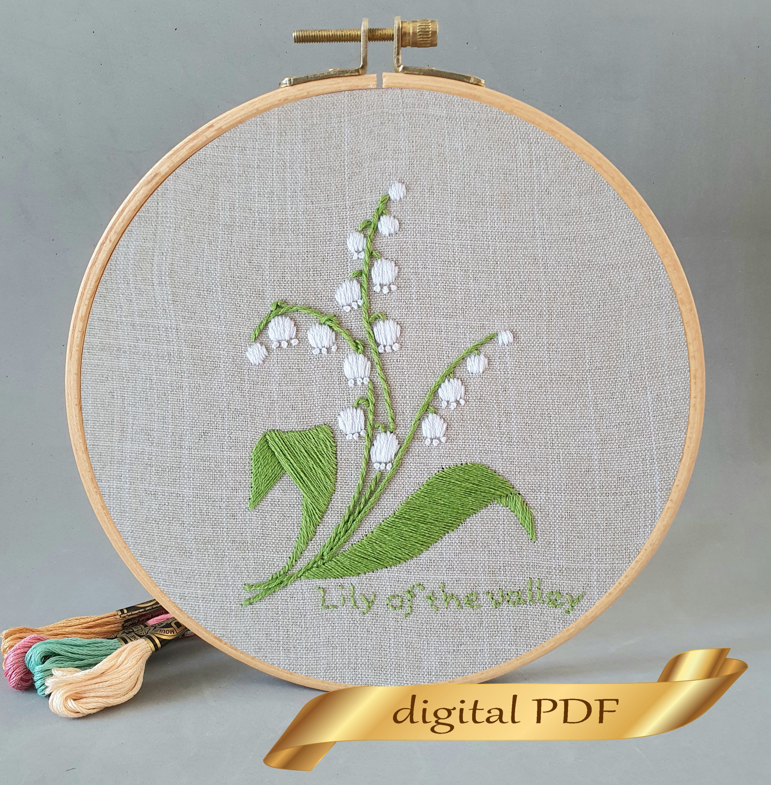 Lily of the valley pattern PDF hand embroidery - Crealandia