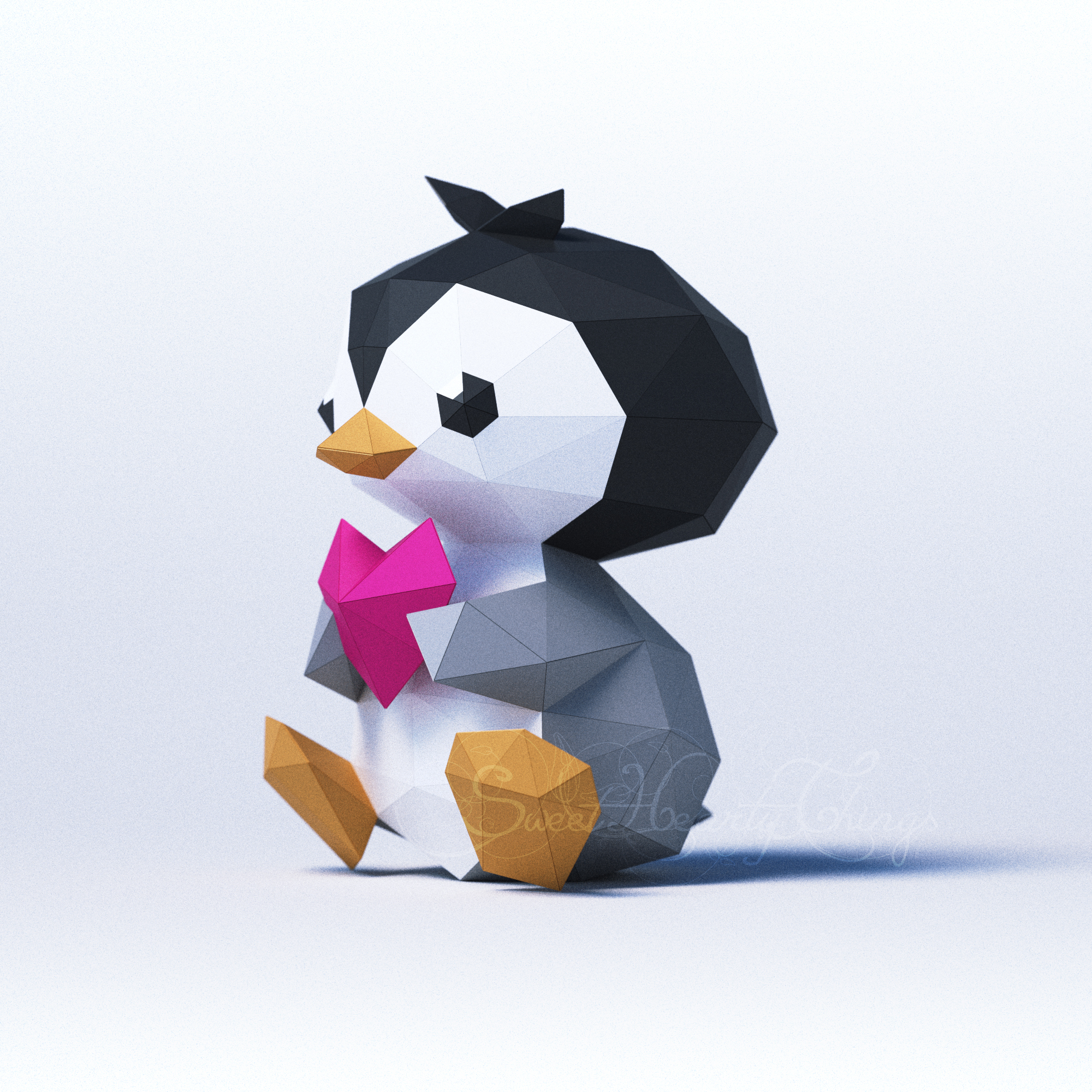 3d Papercraft – Baby Penguin – PDF DXF Templates - Crealandia
