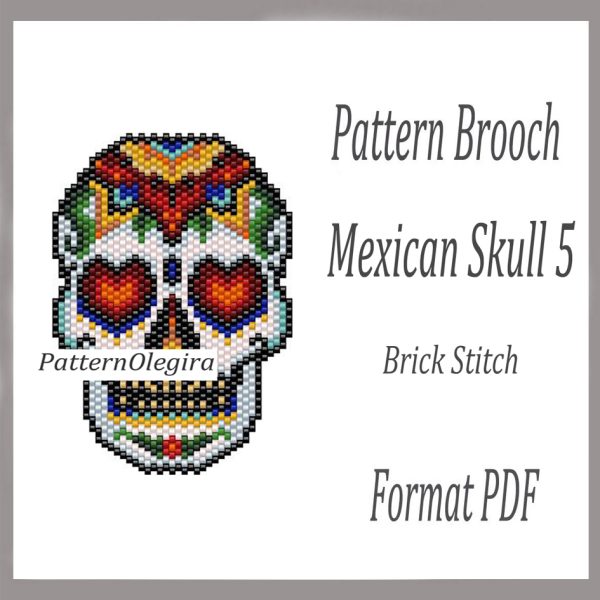 MEXICAN SKULL 5 Brooch bead pattern PDF file