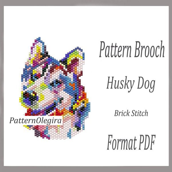 HUSKY DOG bead pattern PDF file