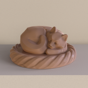 3D Model STL CNC 3dprint Cat curlup