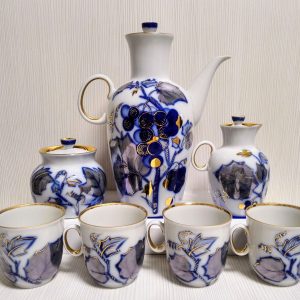 Lomonosov Cobalt Blue Coffee Set.Vintage Porcelain LFZ.Bone China