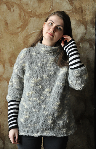 Pullover Fluffy knitting pattern PDF ENG