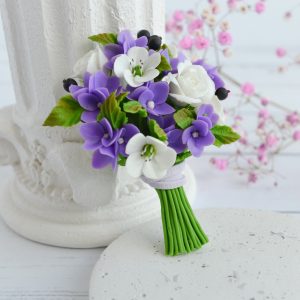 1 Brooch bouquet gift for her love white rose flower brooch