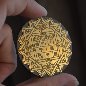 Custom coin with esoteric symbols,custom amulet