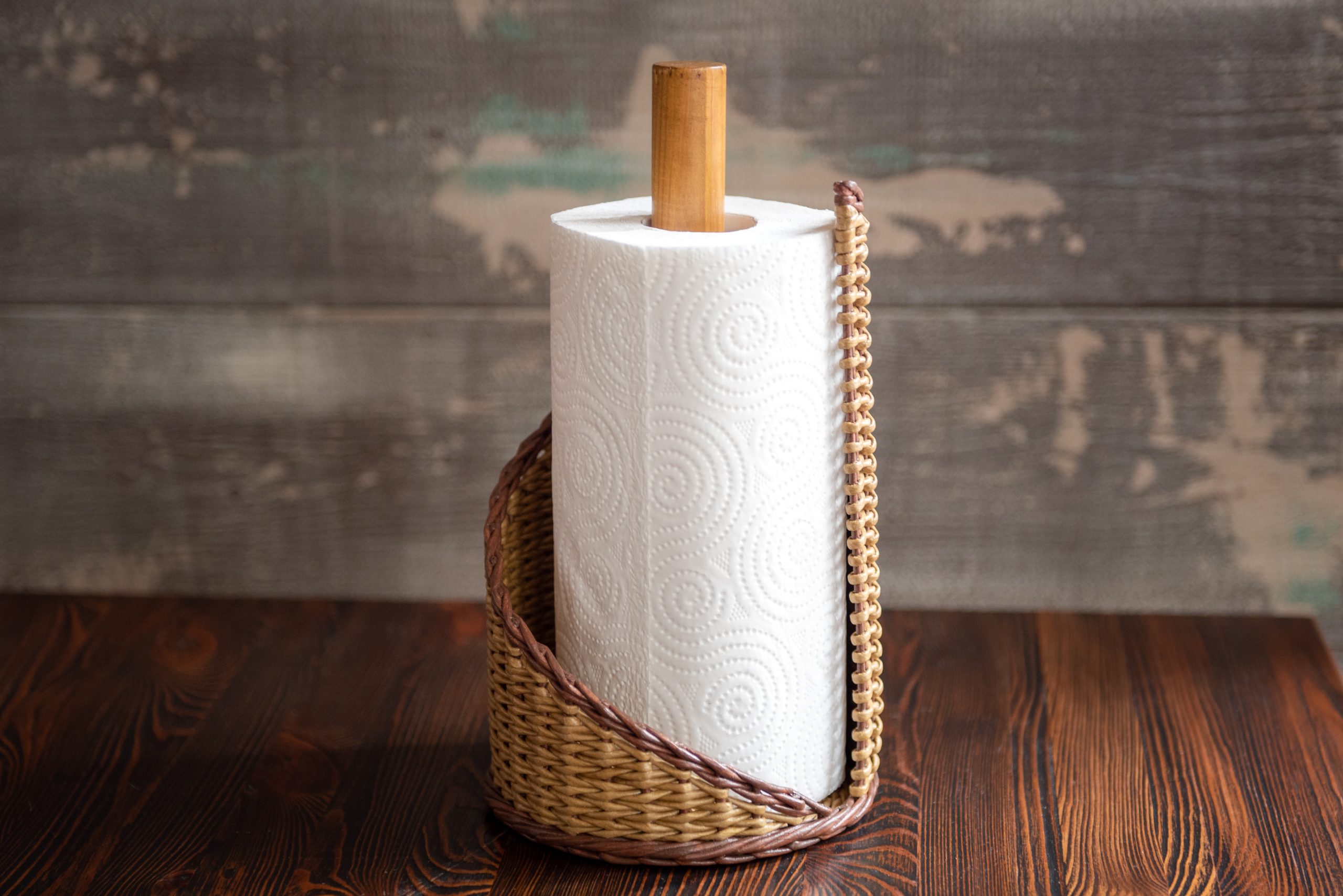 Rattan Cylinder Toilet Roll Holder - Bathroom Storage Rattan Basket