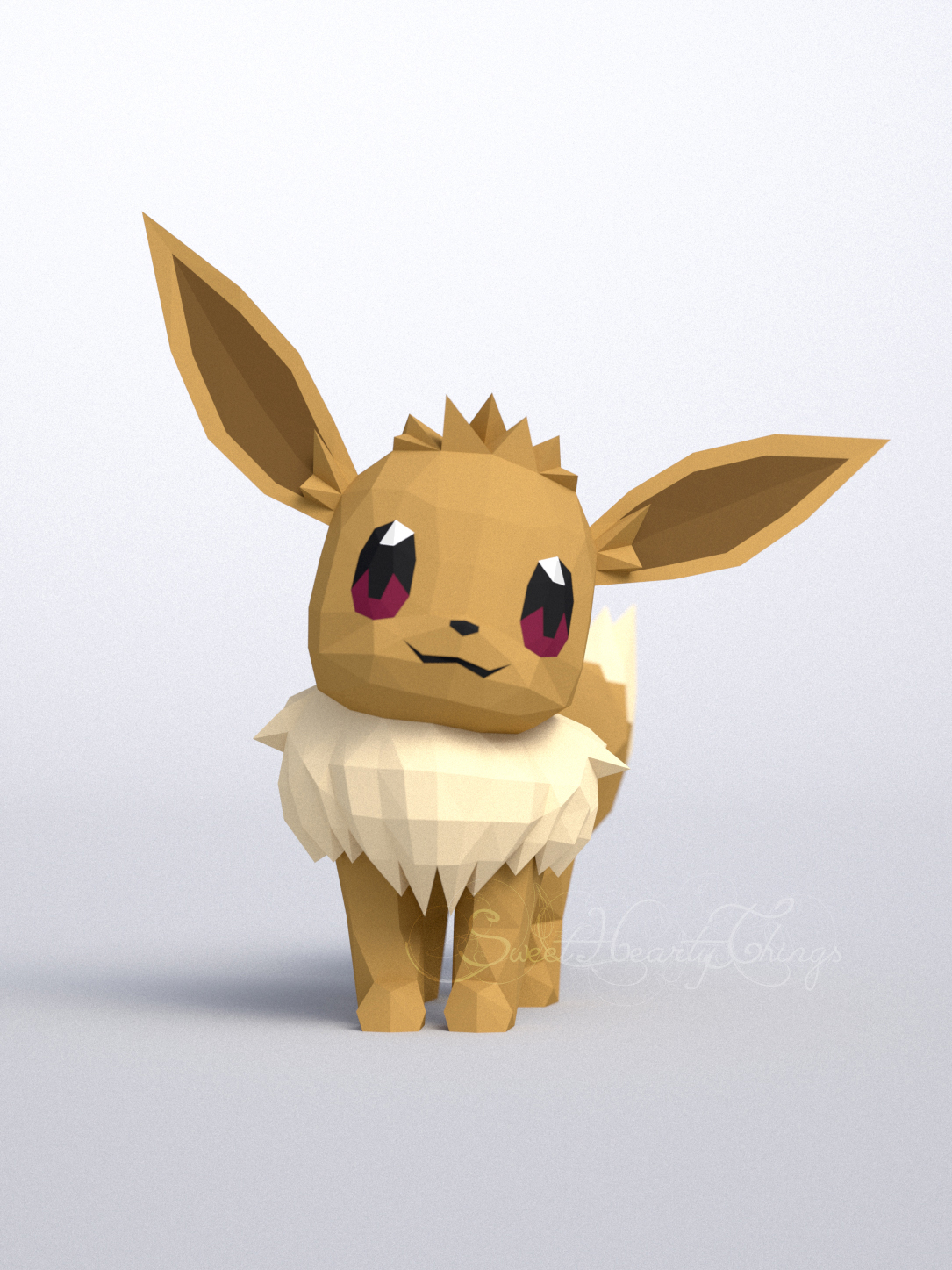 3d Papercraft Eevee Shiny PDF DXF Templates - Inspire Uplift