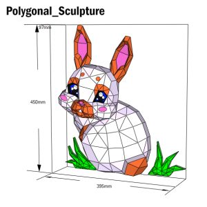 En A4 Rabbit 45 cm Polygonal Sculpture