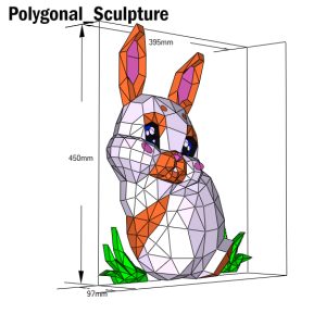 Template Rabbit, PDF format A4, model height 45 cm,DIY origami