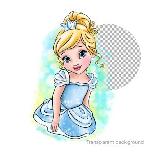 Baby princess with golden hairs, Cute princess, digital art