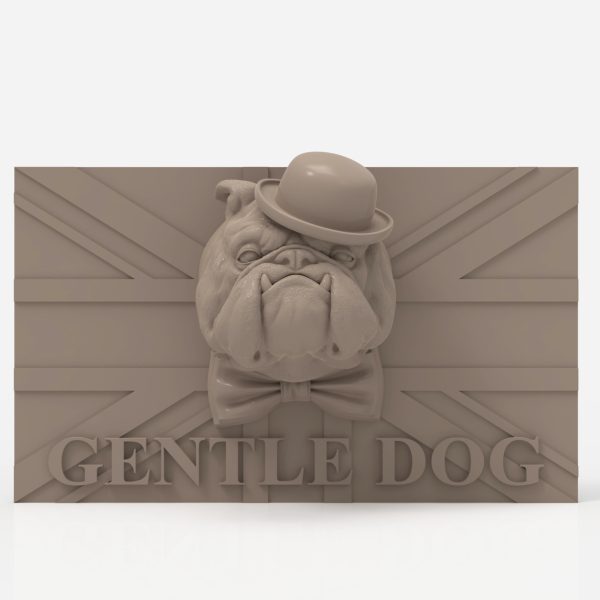 3D Model STL CNC 3dprint GentleDog Panel