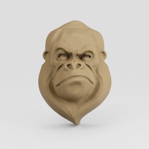 3D Model STL CNC 3dprint Totem Gorilla