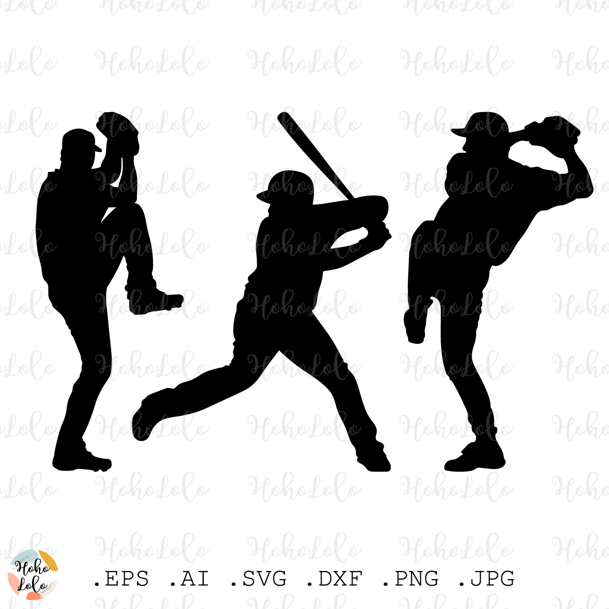 Baseball Player SVG Cut Files  Silhouette Bundle - ETC Craft