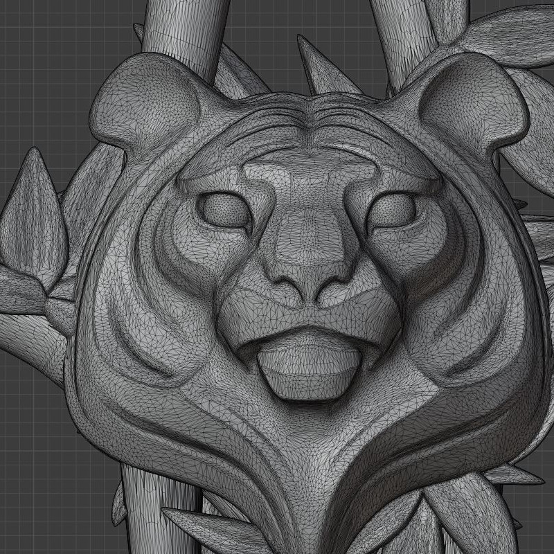 3D file Tiger head STL file 3d model - relief for CNC router or 3D