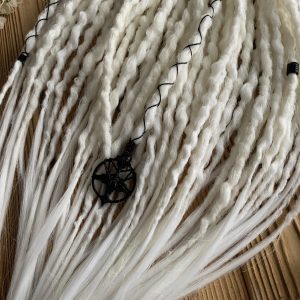 Synthetic White Dreads Textured(Bumpy)DE SE Dreadlocks Extensions