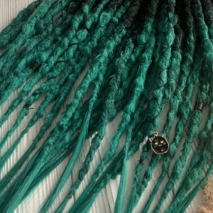 Synthetic Dreads Green Textured(Bumpy)DE SE Dreadlocks Extensions