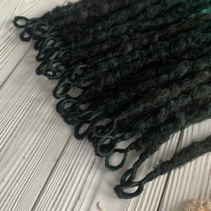 Synthetic Dreads Green Textured(Bumpy)DE SE Dreadlocks Extensions