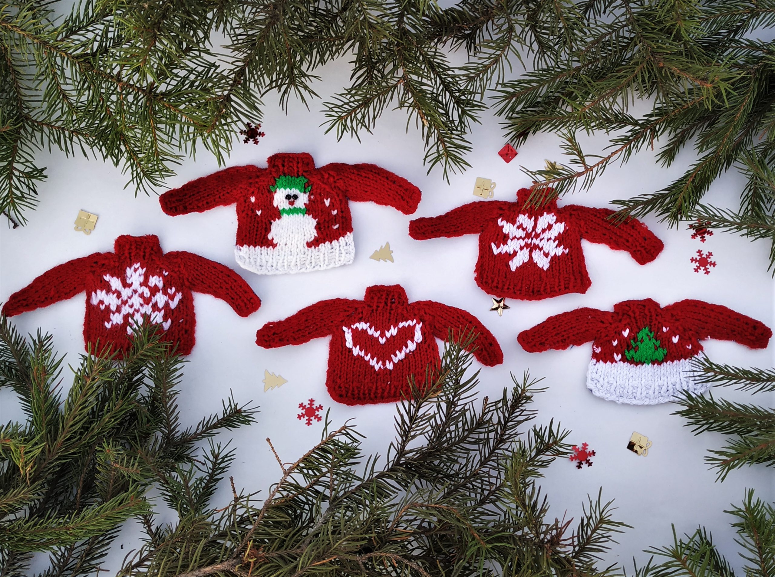 Mini jumper knitting pattern, Mini sweater knitting pattern, Christmas knitting patterns