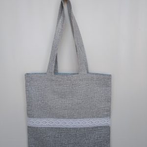 grey tote bag