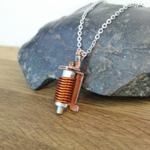 Steampunk pendant copper wire. Dystopian choker. Geeky gift