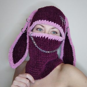Sexy balaclava crochet. Sex fetish bunny full face mask.