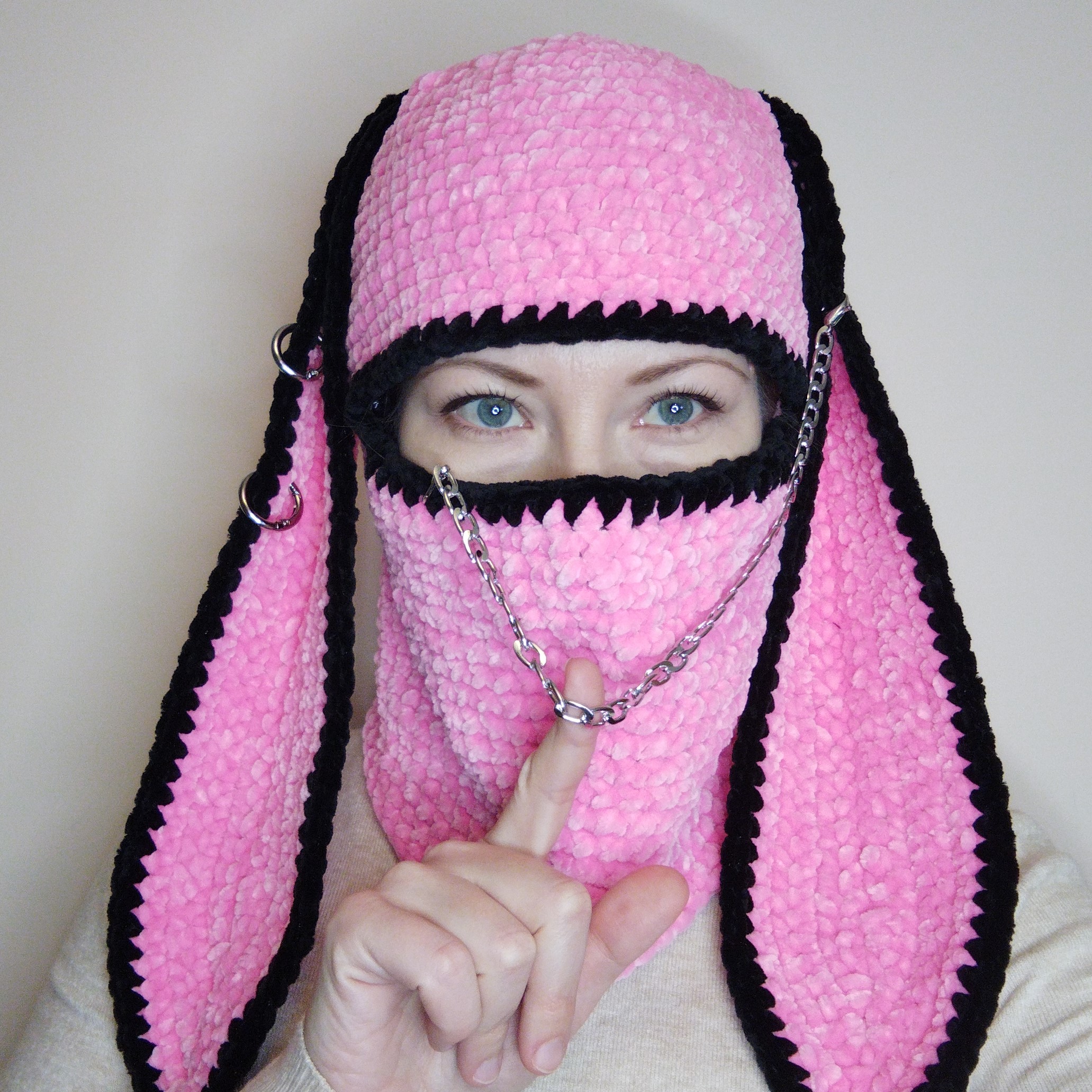  CozofLuv Pink Bunny Rabbit Ears Head Wear Costume Bad Bunny Hat  (Adult) : Arts, Crafts & Sewing