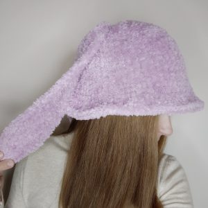 Bunny bucket hat with ears Cute furry bucket hat with bunny ears