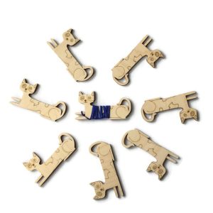 Embroidery bobbin holder wooden, SET of 10 floss bobbin