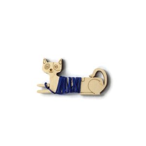 Embroidery bobbin holder wooden, SET of 10 floss bobbin