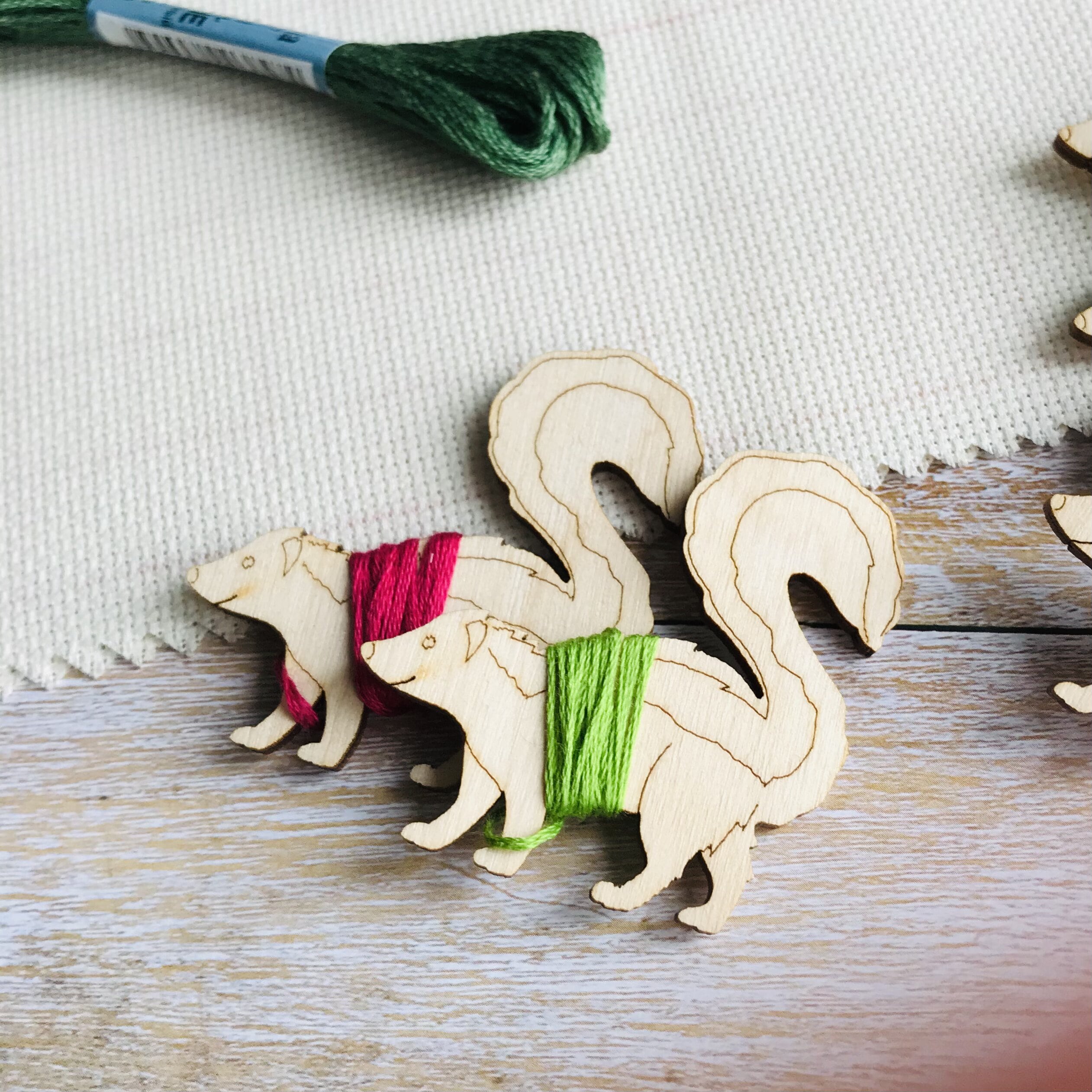 Set of 10 Wooden Floss Bobbins Embroidery Floss Holder 