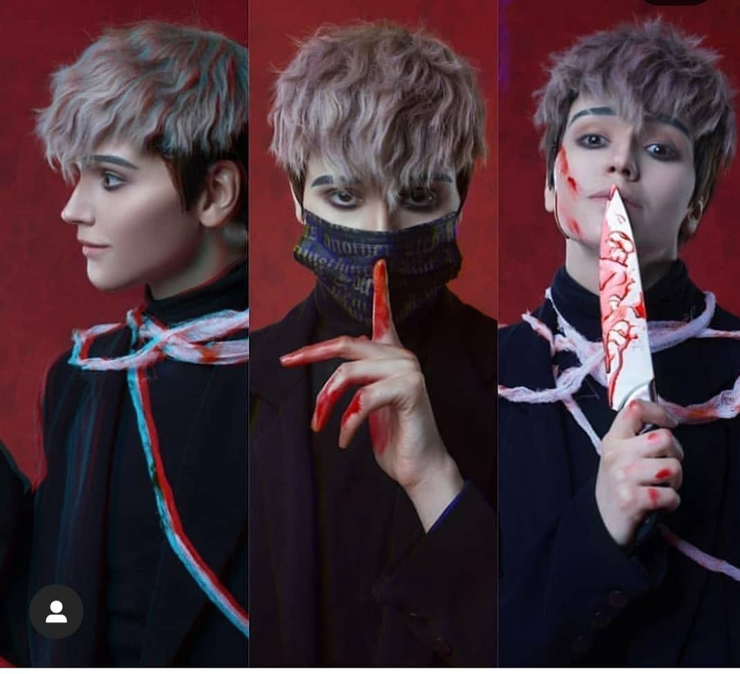 Killing Stalking Oh Sangwoo Blond Mixed Black Cosplay Wigs