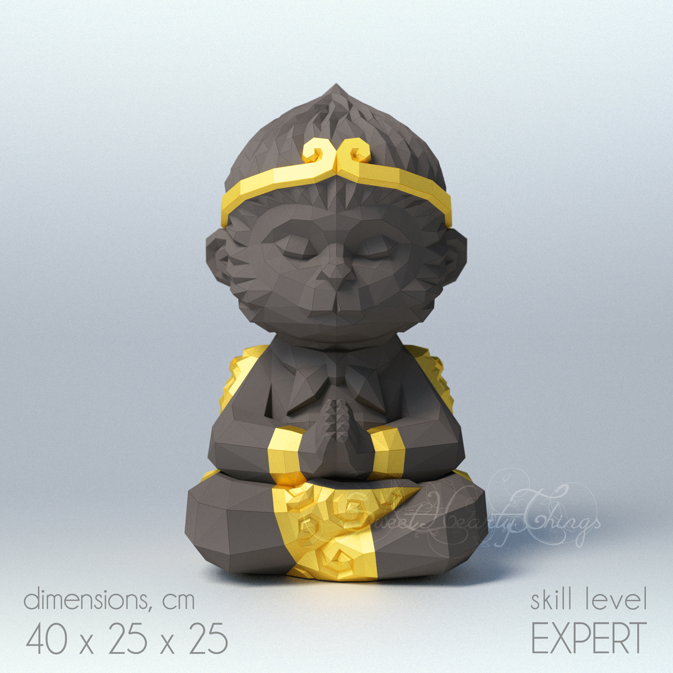 3d Papercraft – Kung Fu Monkey King 2 - PDF SVG DXF Templates 1 3d Papercraft – Kung Fu Monkey King 2 - PDF SVG DXF Templates