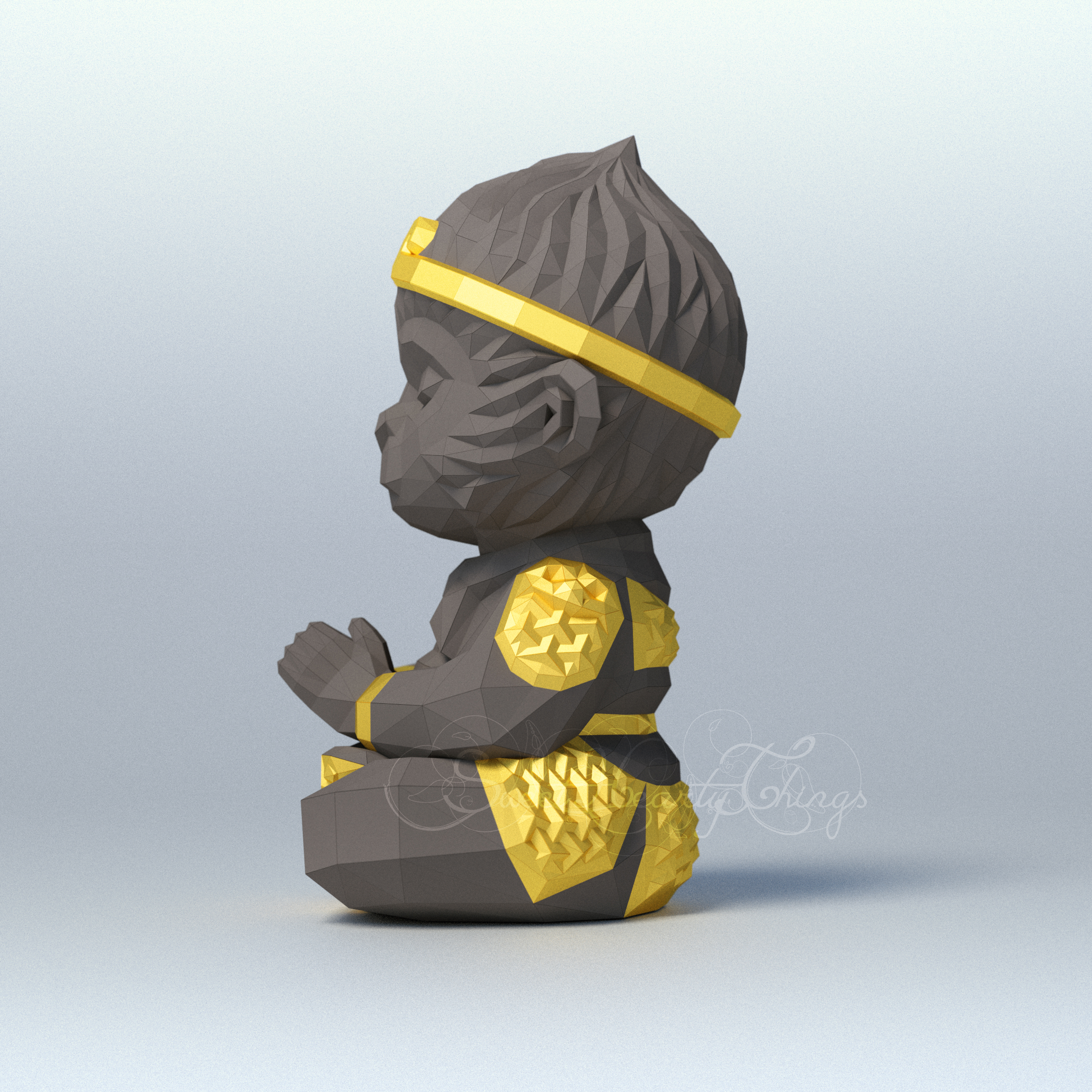 3d Papercraft – Kung Fu Monkey King 2 - PDF SVG DXF Templates 3 3d Papercraft – Kung Fu Monkey King 2 - PDF SVG DXF Templates - Image 3