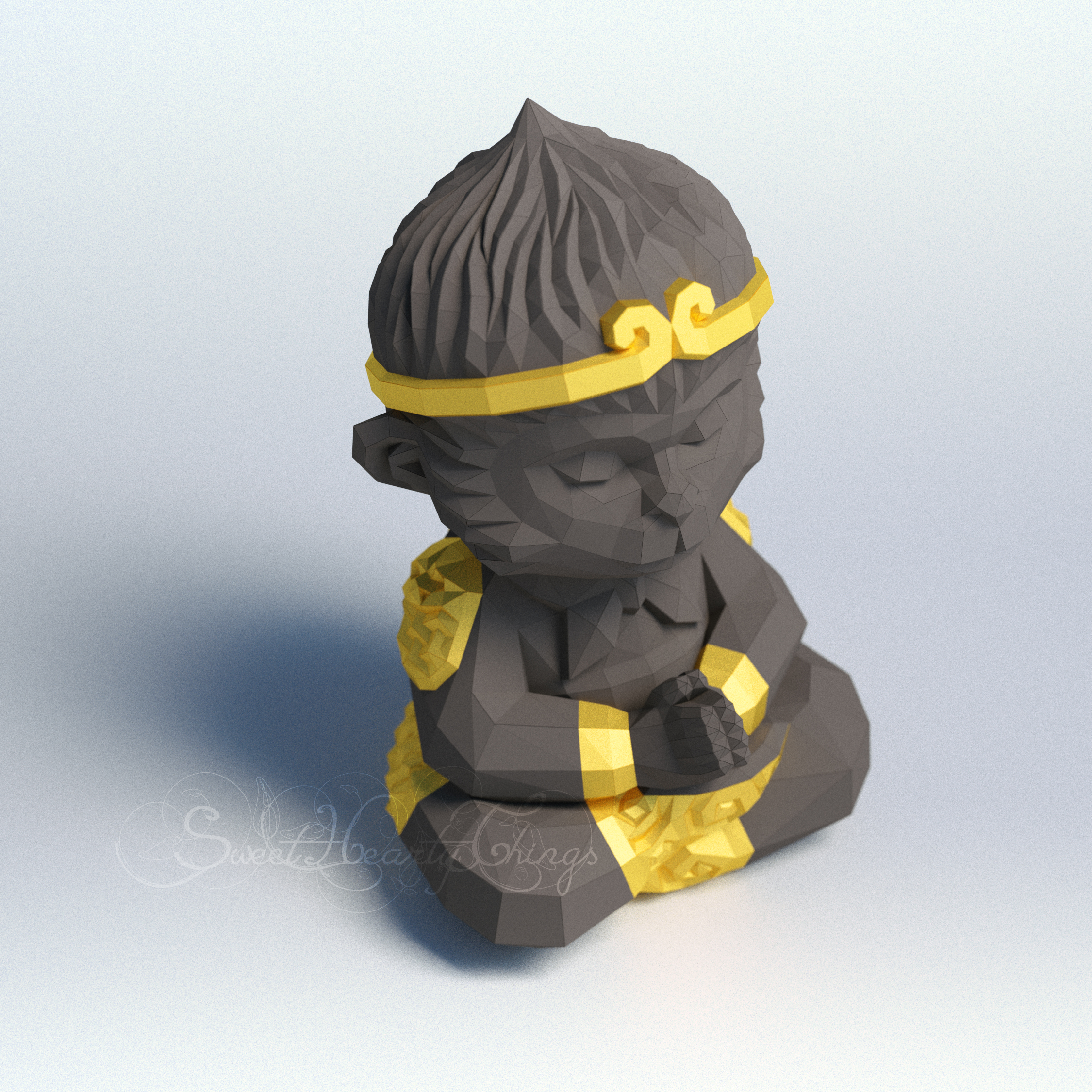 3d Papercraft – Kung Fu Monkey King 2 - PDF SVG DXF Templates 5 3d Papercraft – Kung Fu Monkey King 2 - PDF SVG DXF Templates - Image 5