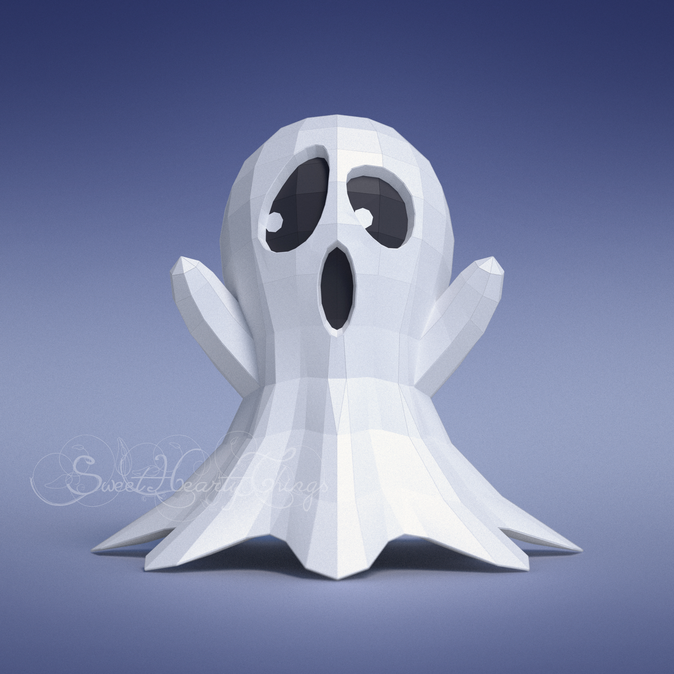 Fantasma: Papercraft Design PDF Template DIY 3D Model 