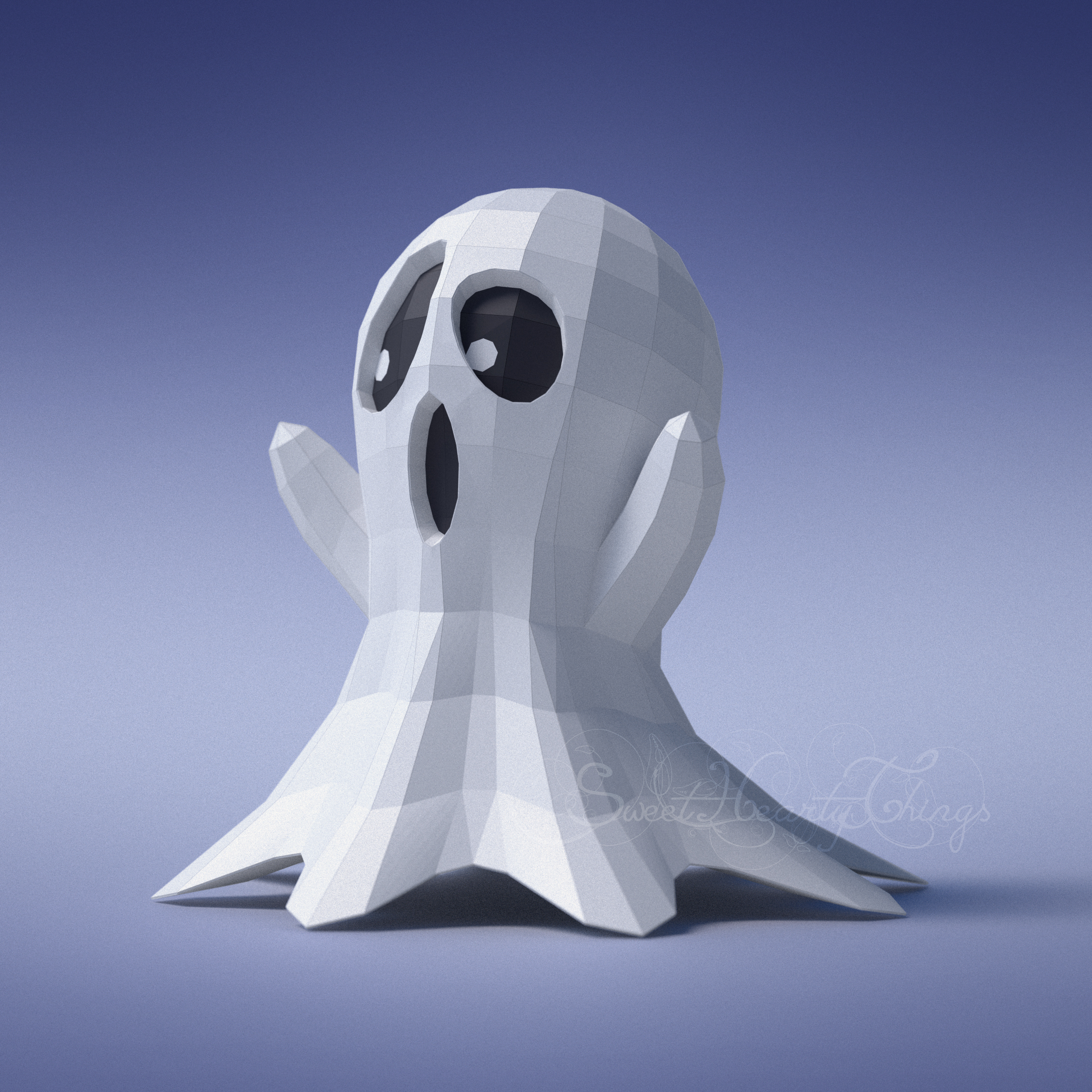 Fantasma: Papercraft Design PDF Template DIY 3D Model 