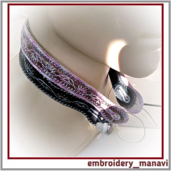 In the hoop embroidery design. Headphone holder hair hoop.