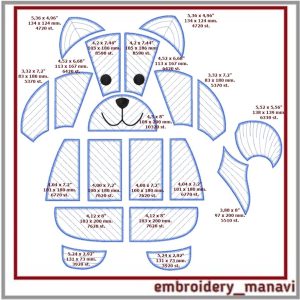 ITH embroidery design rug made of patches of chenille”Cat”