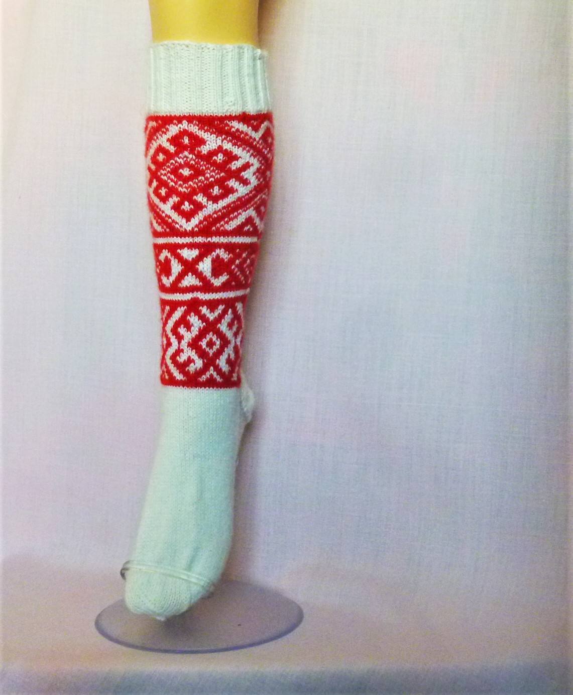 Knee sock knitting pattern,Knit Fair isle stocking pattern